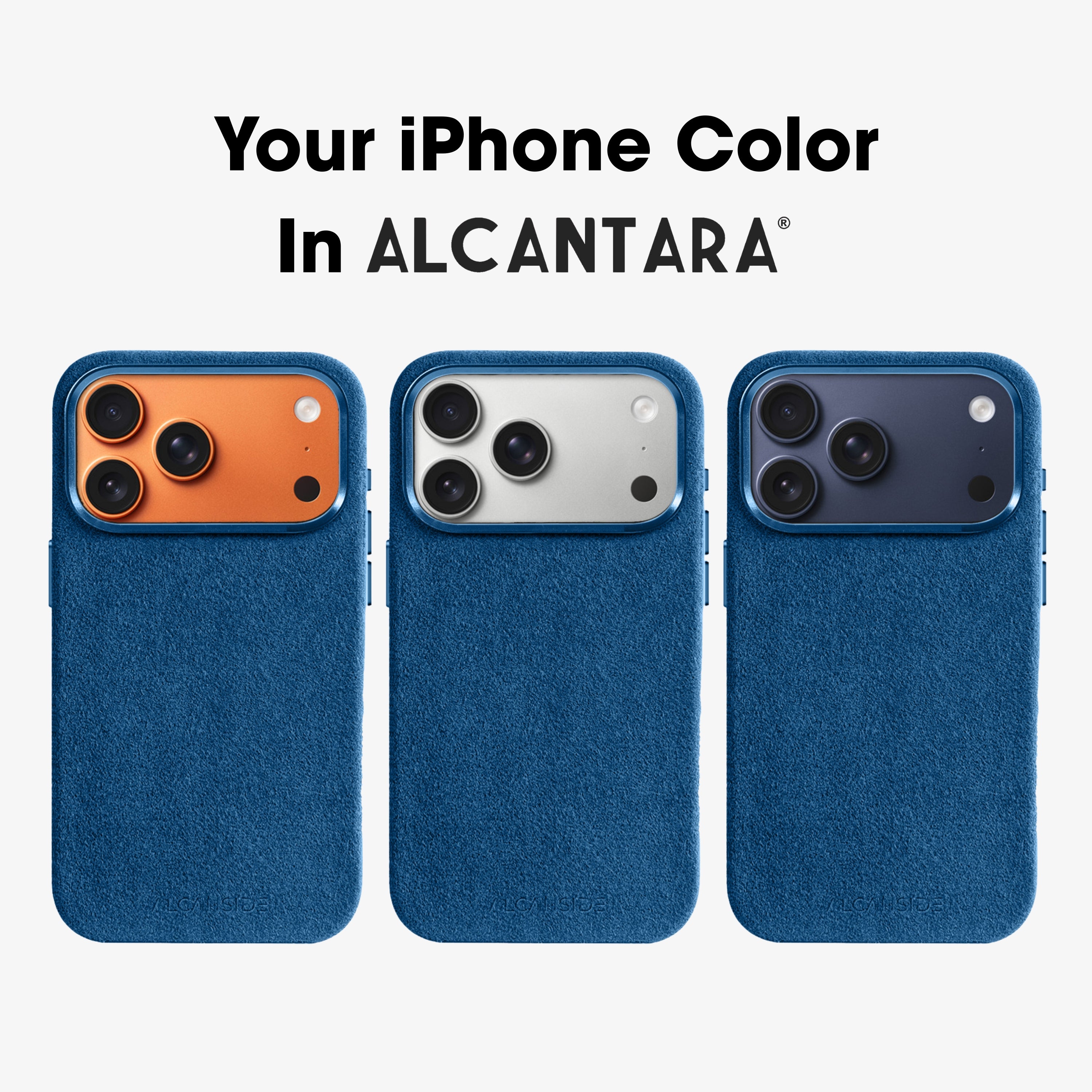 iPhone Alcantara Case - Ocean Blue