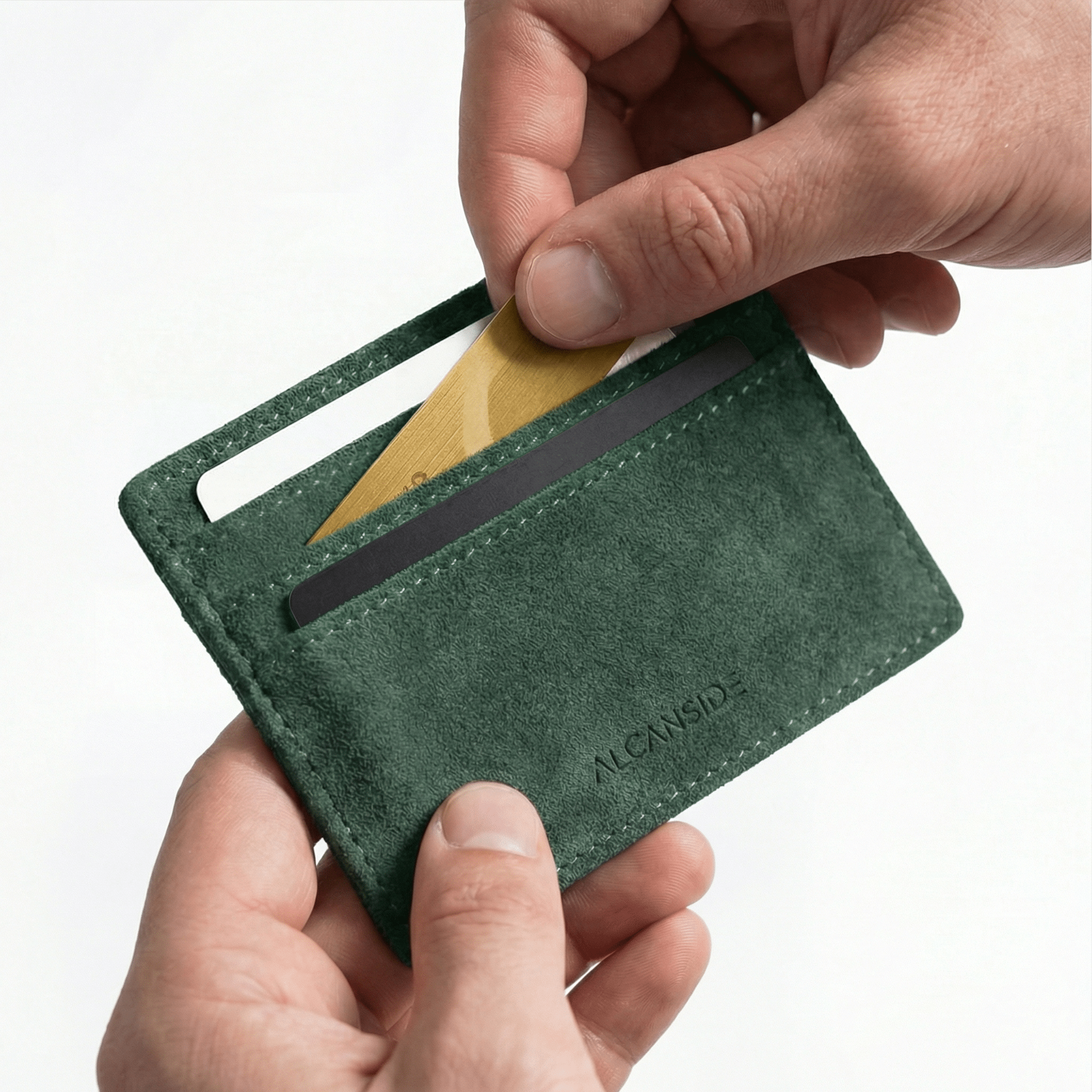 Alcantara Card Wallet - Midnight Green - Alcanside