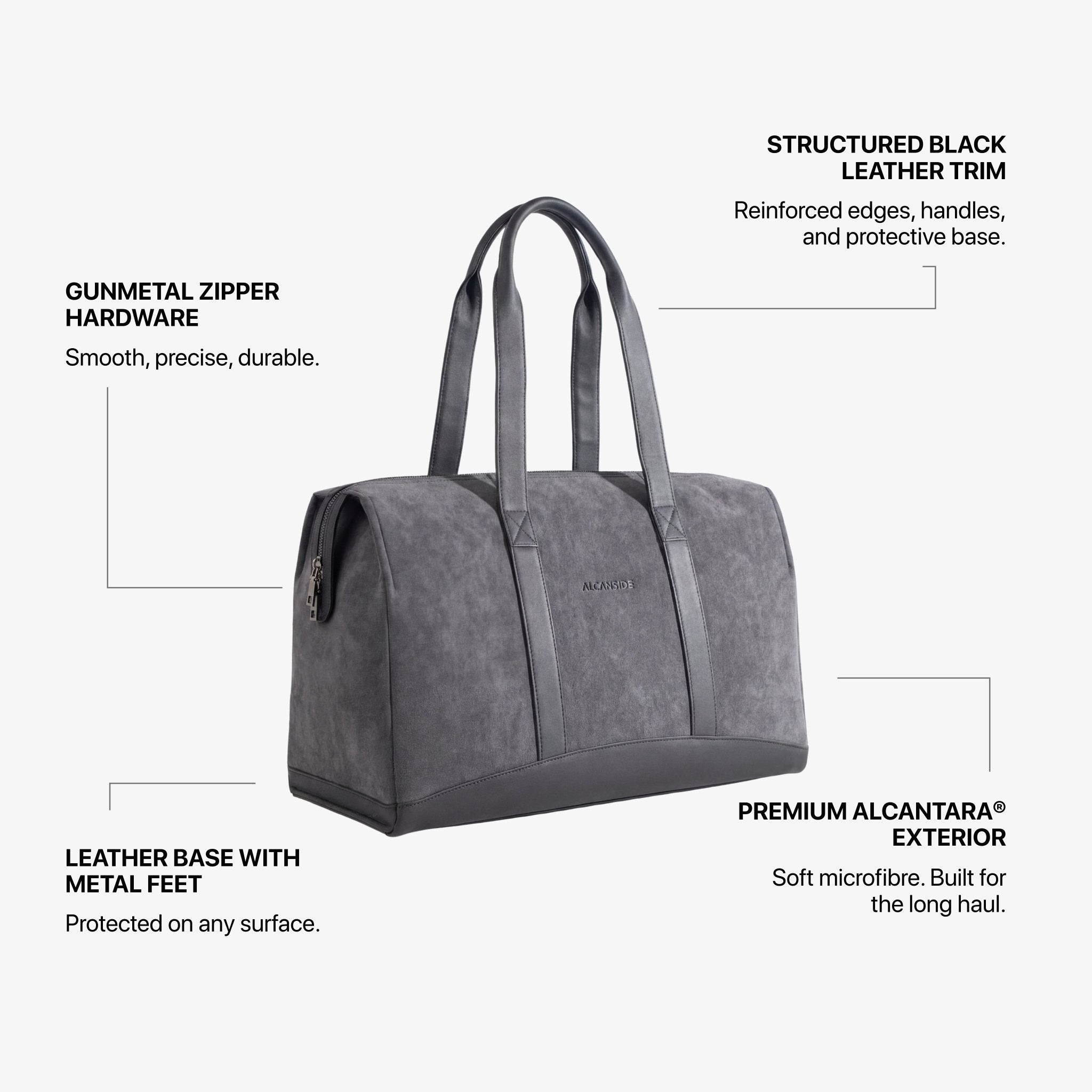 Alcantara Duffle Bag - Space Grey - Alcanside