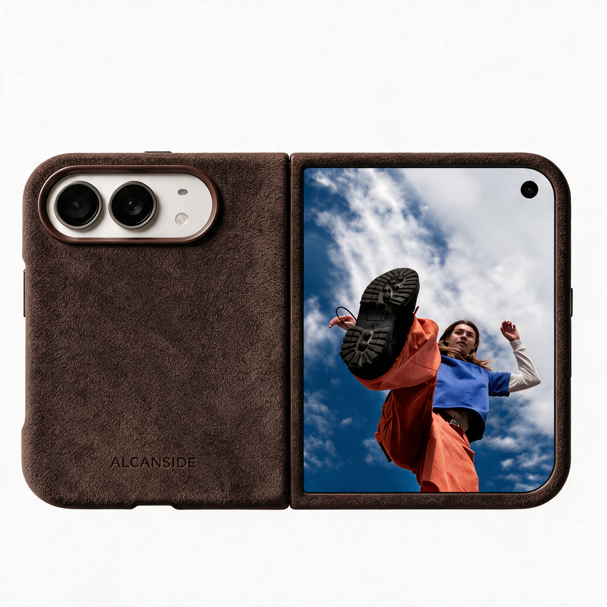Chocolate Brown Alcantara case for iPhone Duo, product image 2