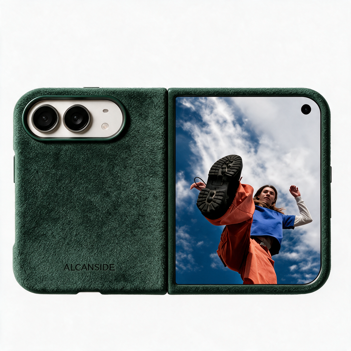 Midnight Green Alcantara case for iPhone Duo, product image 2