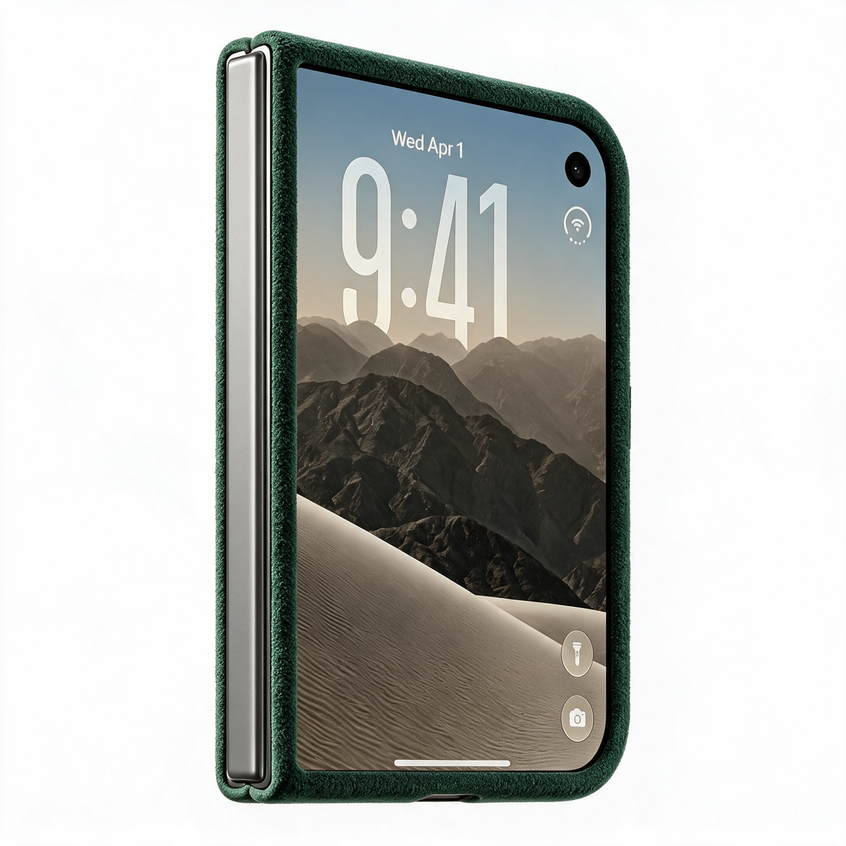 Midnight Green Alcantara case for iPhone Duo, product image 4