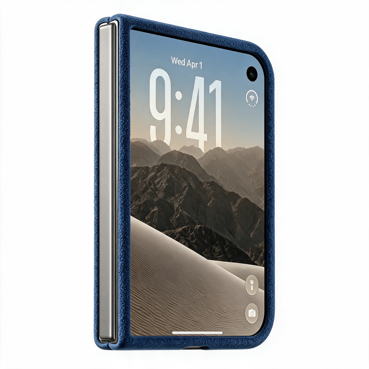Ocean Blue Alcantara case for iPhone Duo, product image 4