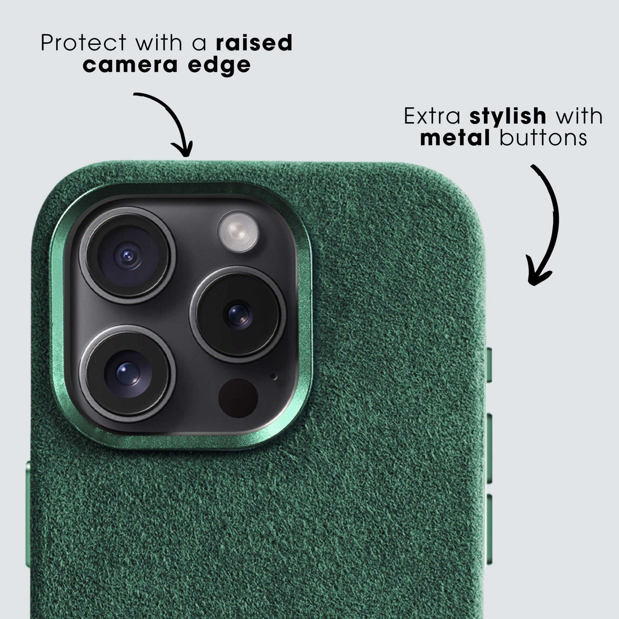 iPhone 12 & 12 Pro - Alcantara Case - Midnight Green - Alcanside