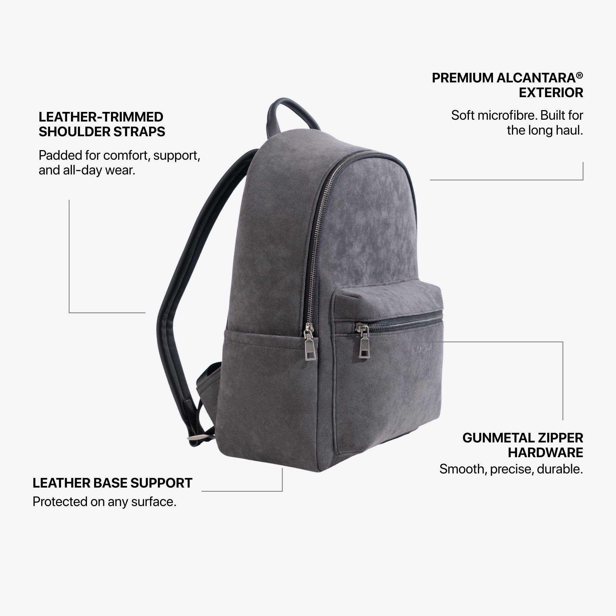 Alcantara Backpack - Space Grey - Alcanside