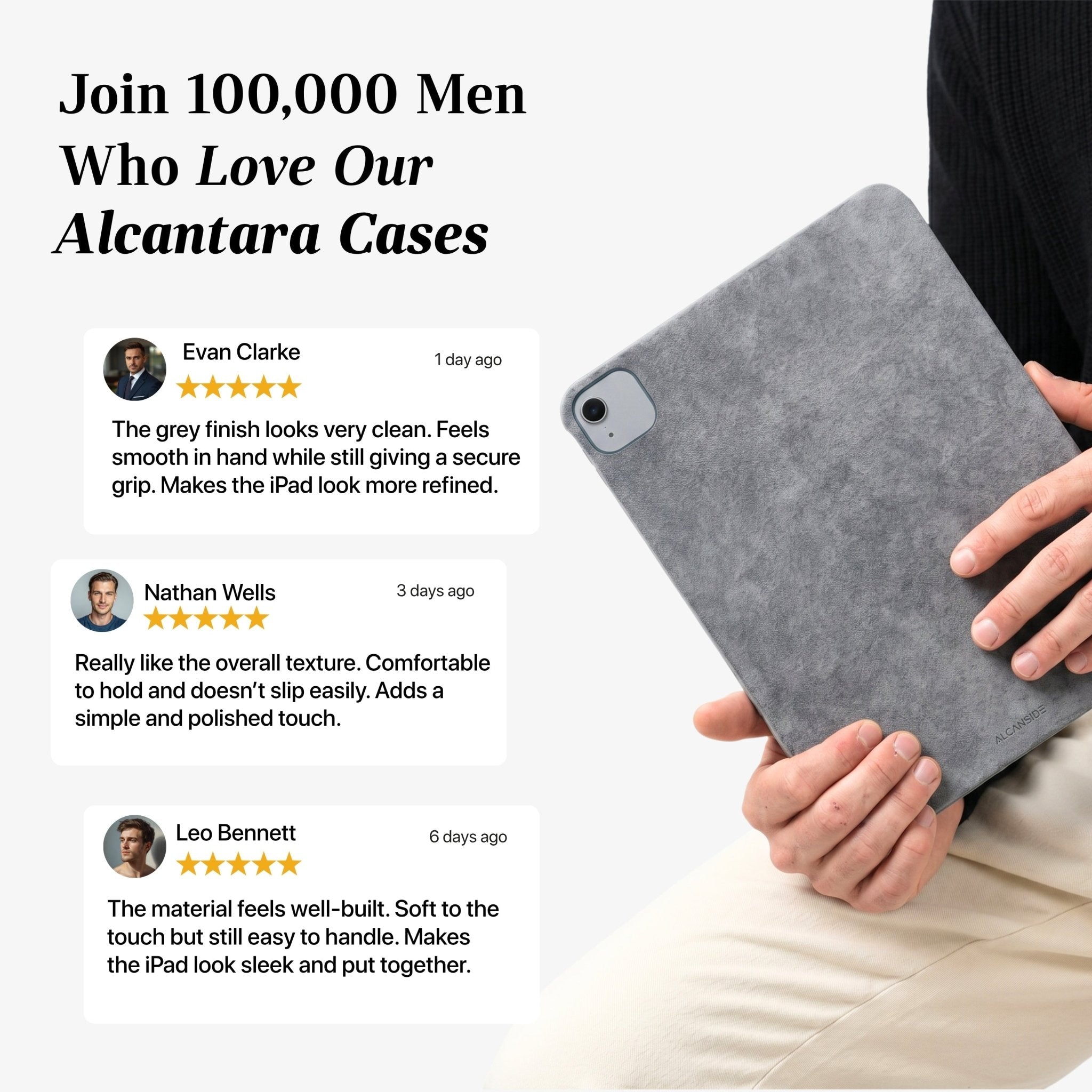 Alcantara iPad Cover - For iPad Air 2026  (13 inch) - Nardo Gray - Alcanside