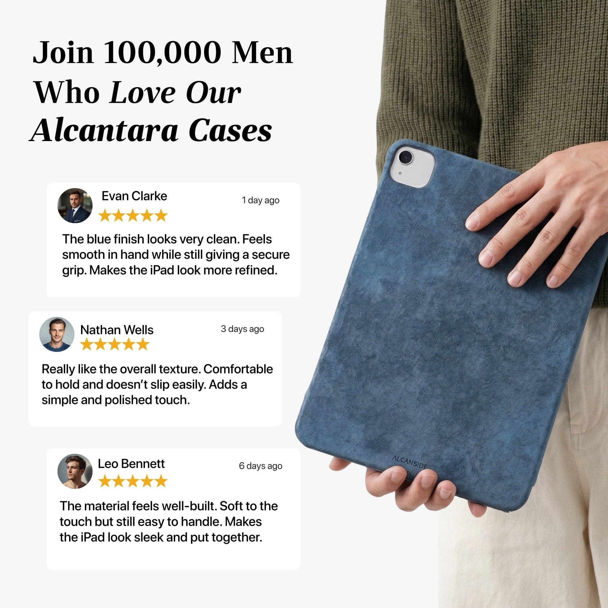 Alcantara iPad Cover - For iPad Air 2026  (13 inch) - Ocean Blue - Alcanside