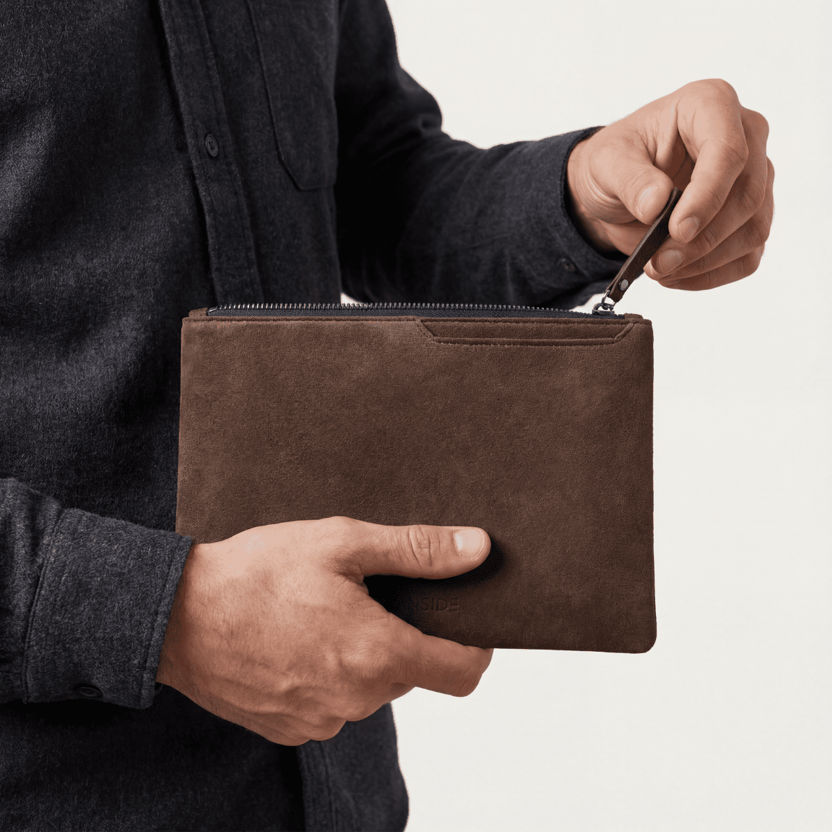 Alcantara Pouch - Chocolate brown - Alcanside