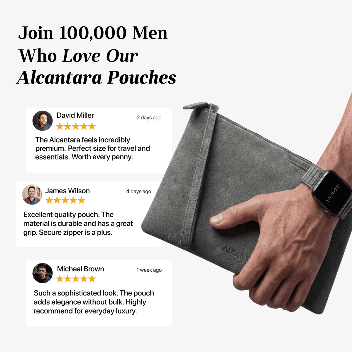 Alcantara Pouch - Space Grey - Alcanside