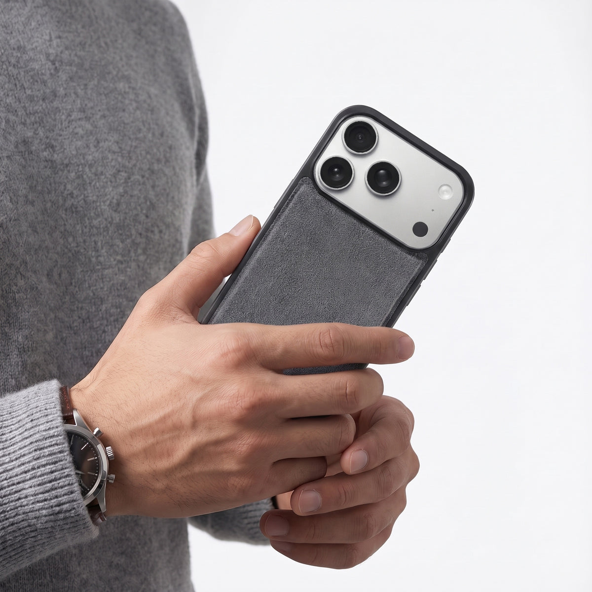 iPhone 17 Pro - Alcantara Back Cover - Nardo Gray - Alcanside