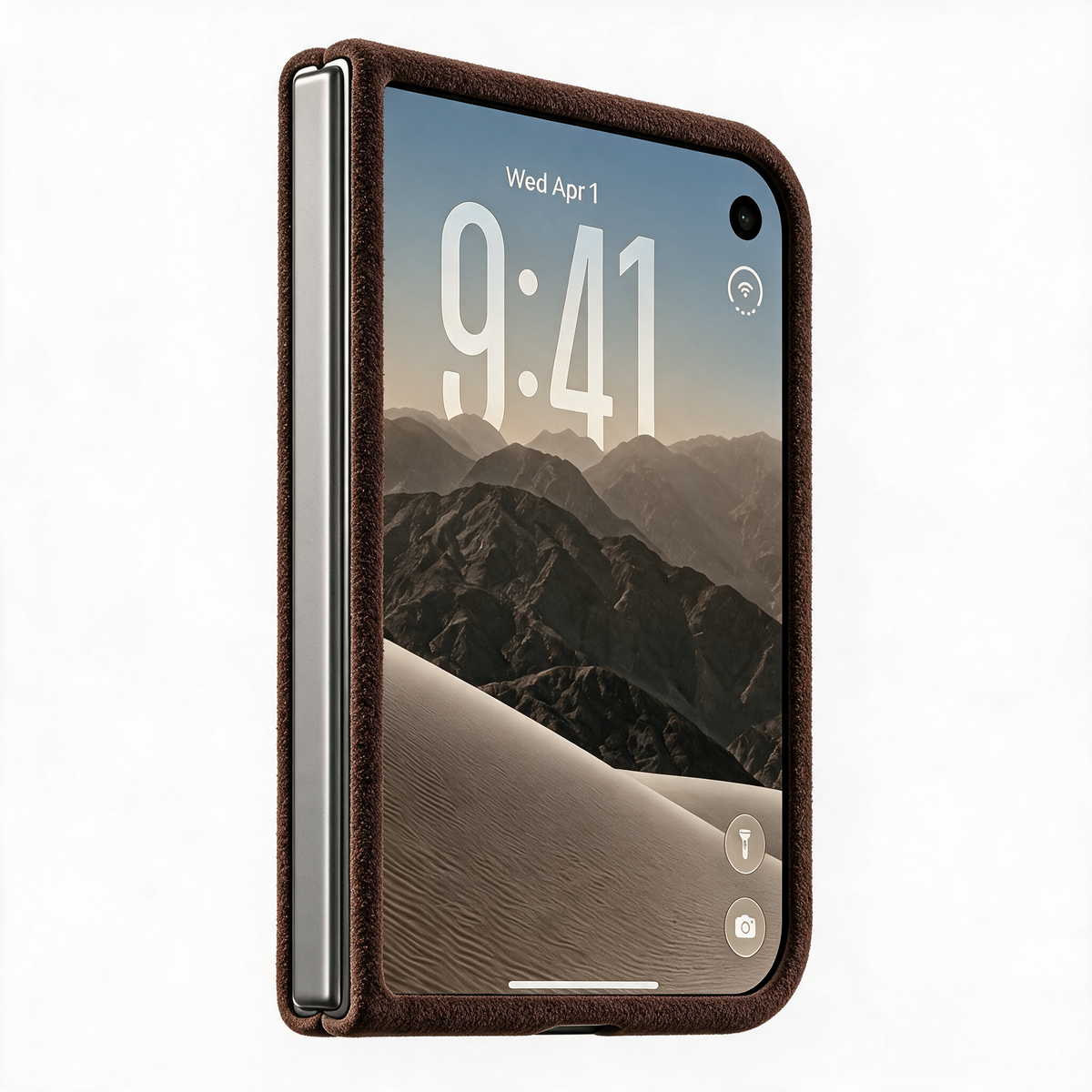 Chocolate Brown Alcantara case for iPhone Duo, product image 4