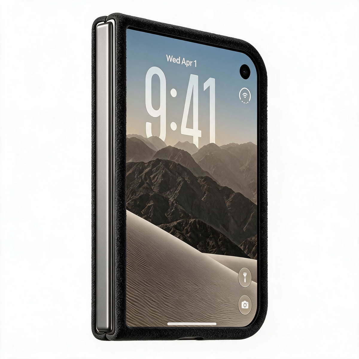 Deep Black Alcantara case for iPhone Duo, product image 4