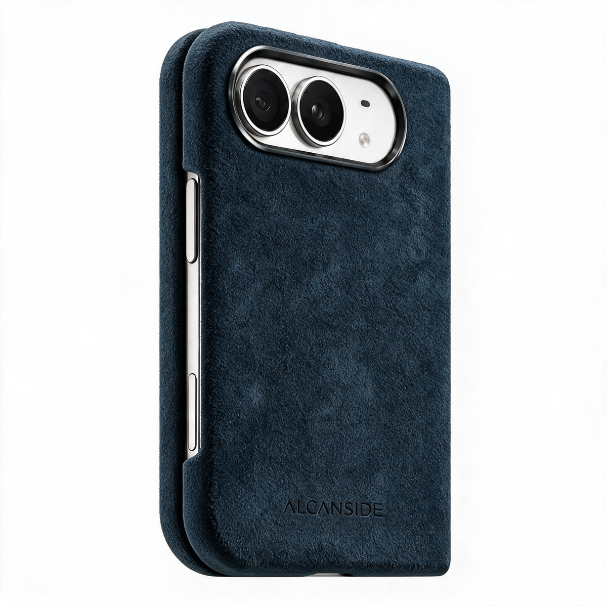 Navy Blue Alcantara case for iPhone Duo, product image 1