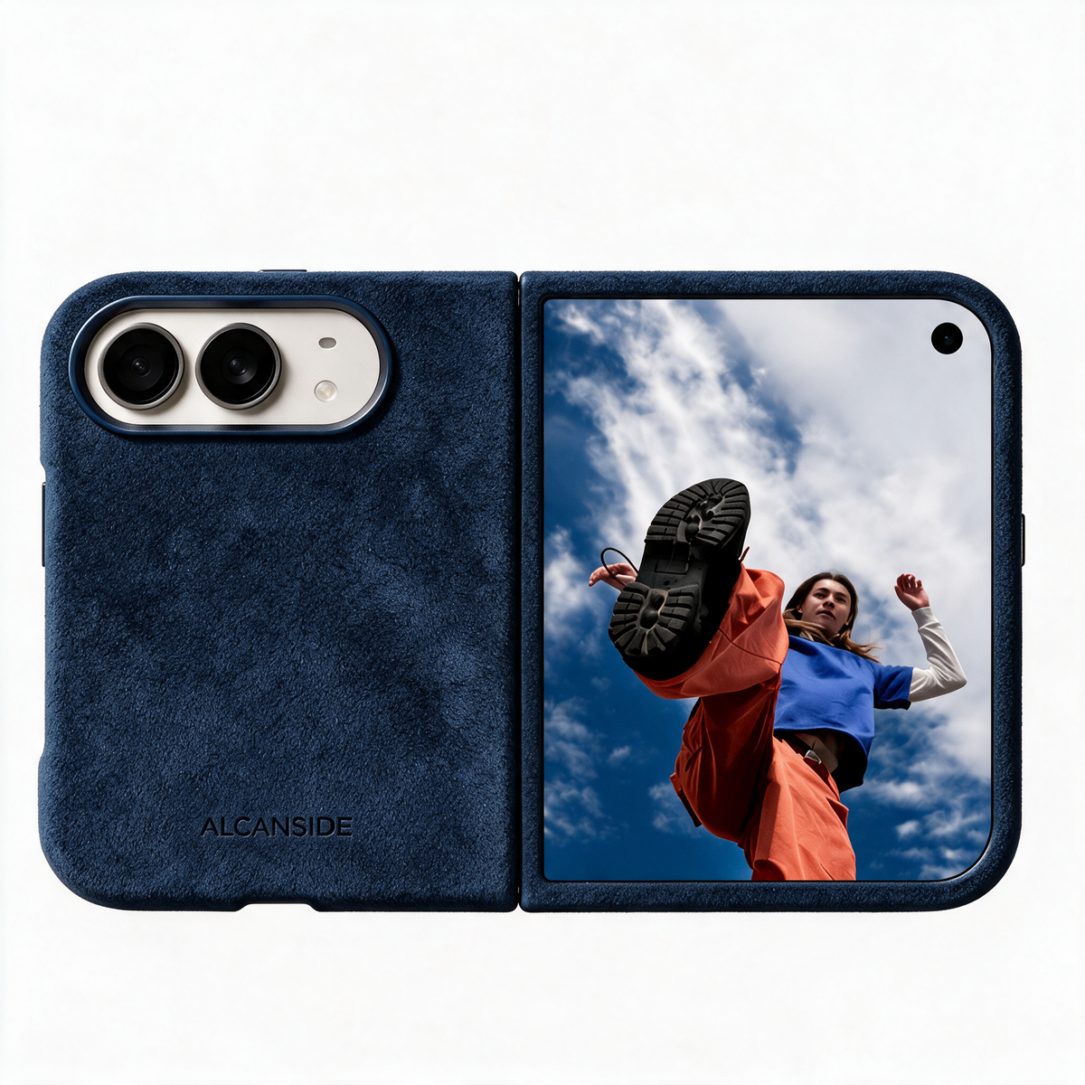 Navy Blue Alcantara case for iPhone Duo, product image 2