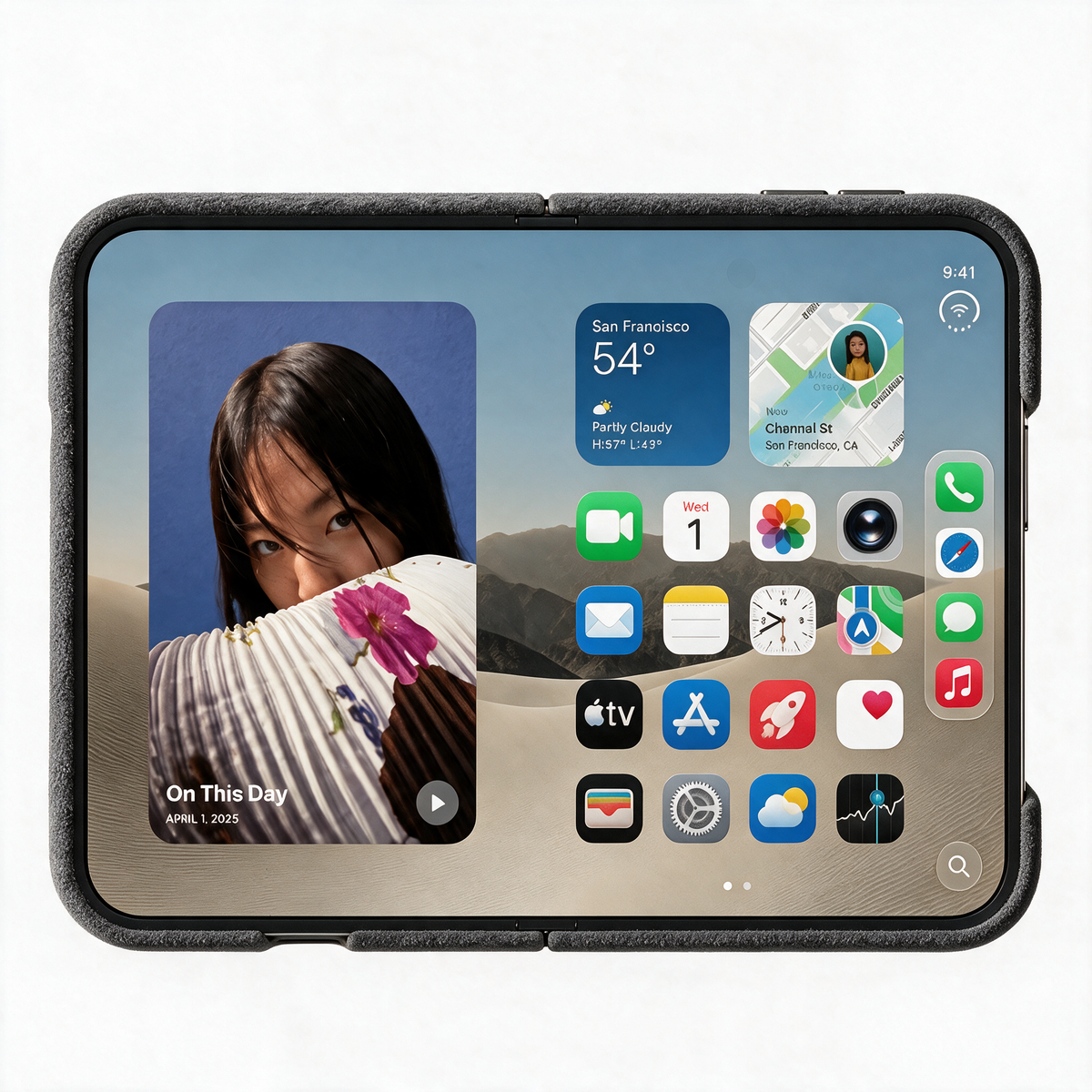 Space Grey Alcantara case for iPhone Duo, product image 3