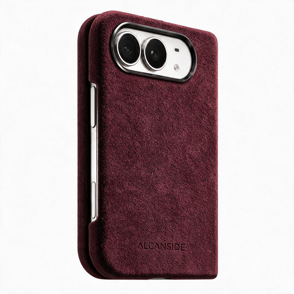 Wine Red Alcantara case for iPhone Duo, product image 1