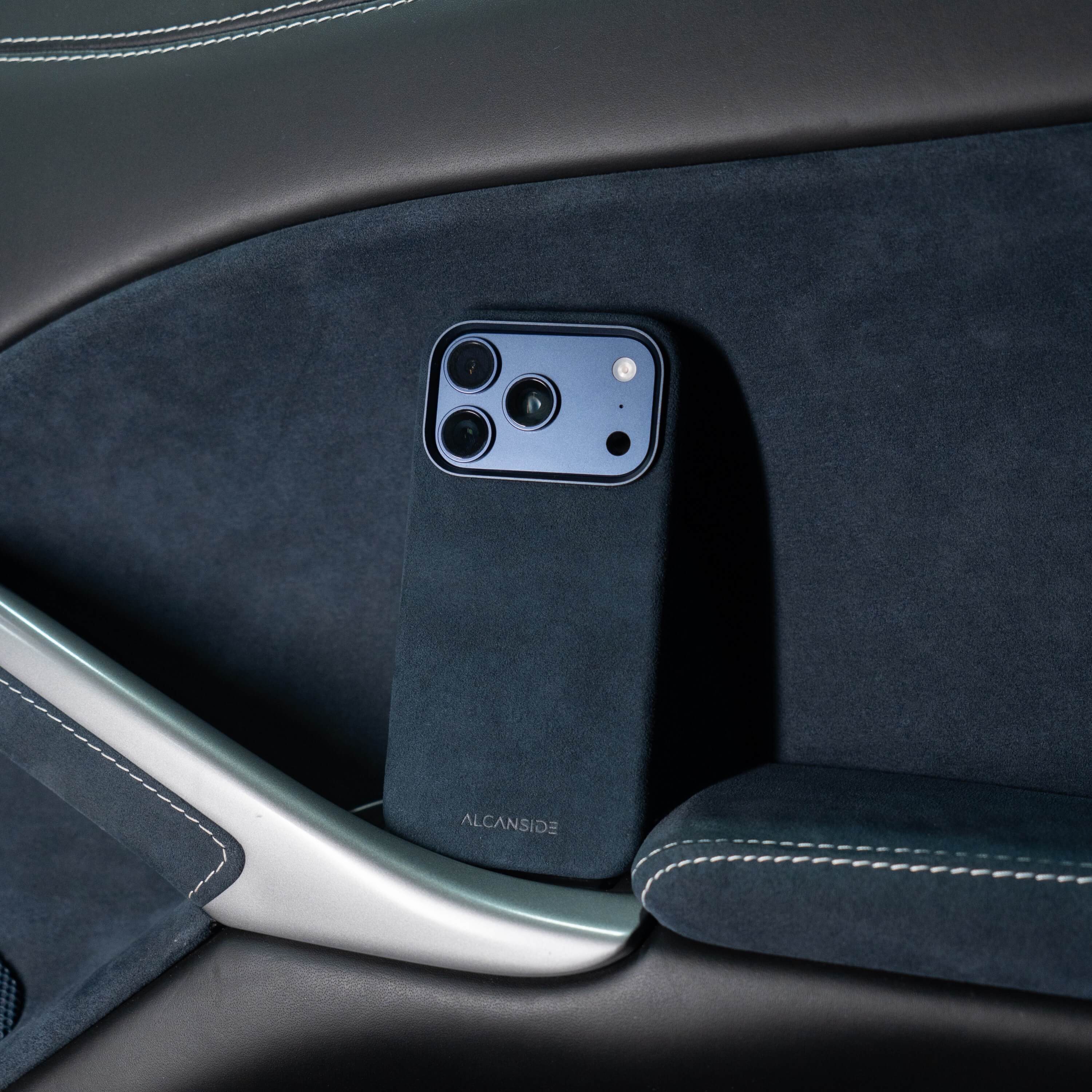 iPhone Alcantara Case - Navy Blue