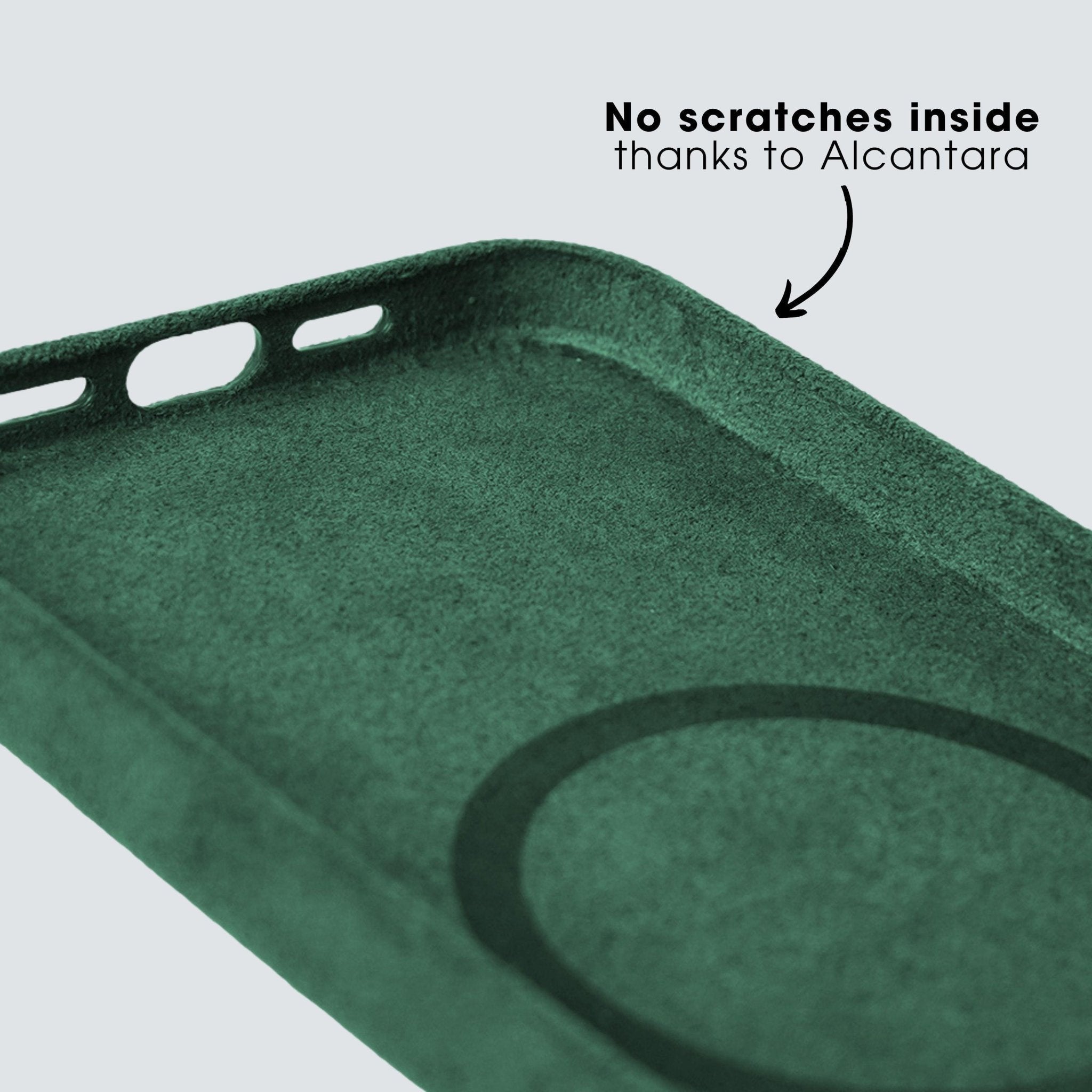 iPhone 12 & 12 Pro - Alcantara Case - Midnight Green - Alcanside